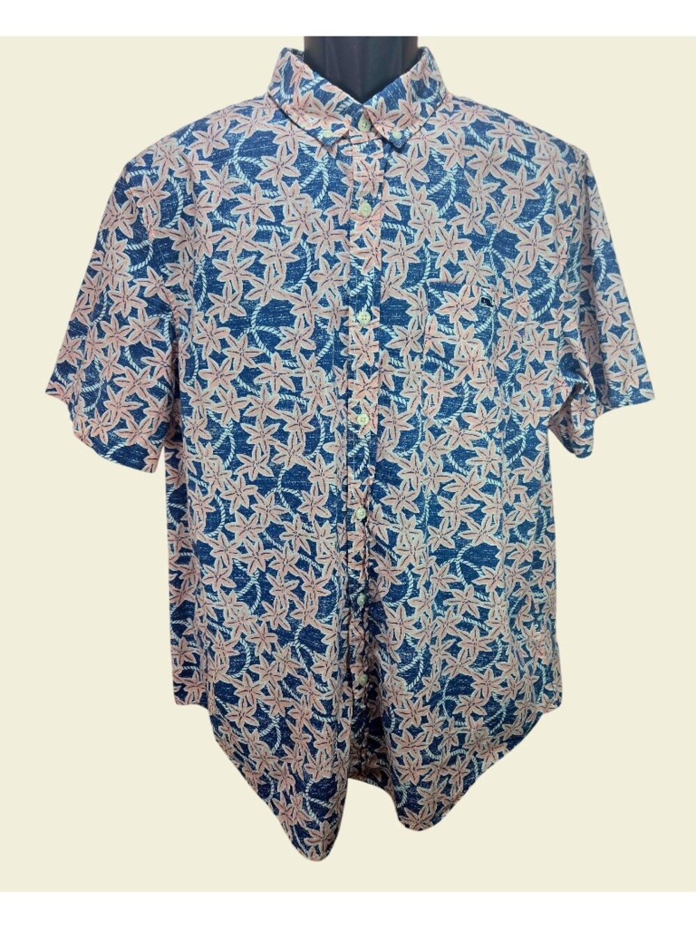 Vineyard Vines Mens Slim Fit Floral Print  Tucker Shirt XL